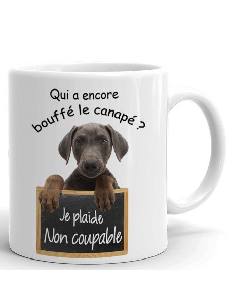 Cadeau Humour Original Mug Chien Coupable Weimar Personnalisé Anniversaire Fête