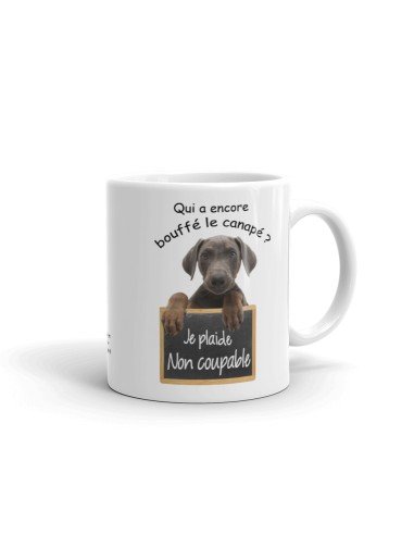 Cadeau Humour Original Mug Chien Coupable Weimar Personnalisé Anniversaire Fête