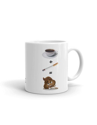 Tasse-Mug Humour Original -Café Clope Toilettes - Idée Cadeau Drole Rigolo Humoristique Petit Déjeuner Amusant
