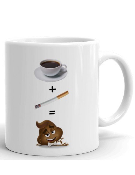 Tasse-Mug Humour Original -Café Clope Toilettes - Idée Cadeau Drole Rigolo Humoristique Petit Déjeuner Amusant