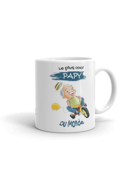 Tasse-Mug Cadeau Papy Le Plus Cool Du Monde Idée Originale Humour Personnalisé Anniversaire Fête des Grands Pères Noël 