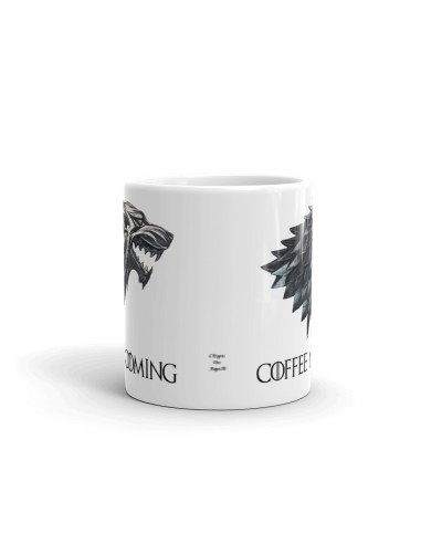 Tasse-Mug Parodie Game Of Thrones -Coffee Is Coming - Bouclier de la Maison Stark - Idée Cadeau Humour Original