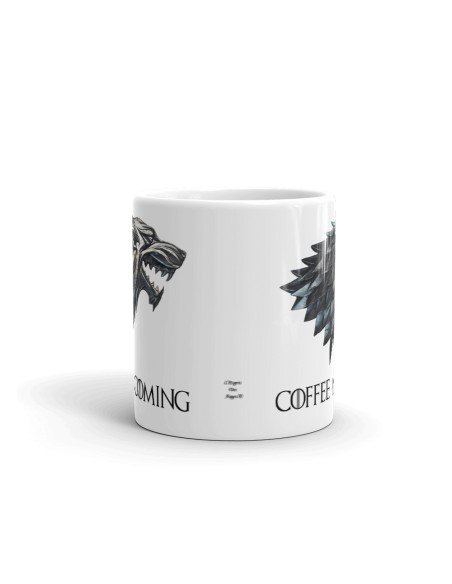 Tasse-Mug Parodie Game Of Thrones -Coffee Is Coming - Bouclier de la Maison Stark - Idée Cadeau Humour Original