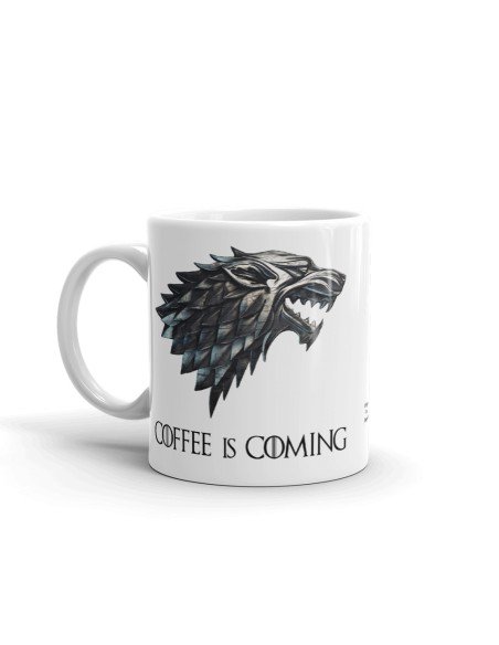 Tasse-Mug Parodie Game Of Thrones -Coffee Is Coming - Bouclier de la Maison Stark - Idée Cadeau Humour Original