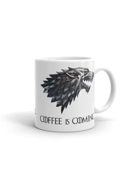 Tasse-Mug Parodie Game Of Thrones -Coffee Is Coming - Bouclier de la Maison Stark - Idée Cadeau Humour Original