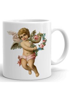 Tasse-Mug Ange -Anges portant des Fleurs- Cadeau Ange Original Anniversaire Fête des Mères Romantique