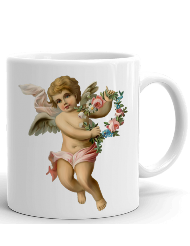 Tasse-Mug Ange -Anges portant des Fleurs- Cadeau Ange Original Anniversaire Fête des Mères Romantique