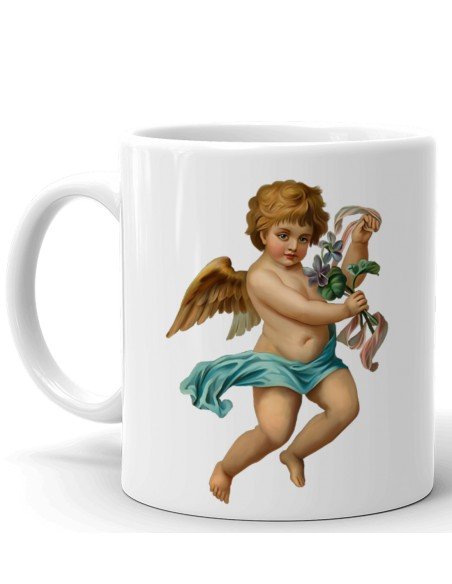 Tasse-Mug Ange -Anges portant des Fleurs- Cadeau Ange Original Anniversaire Fête des Mères Romantique