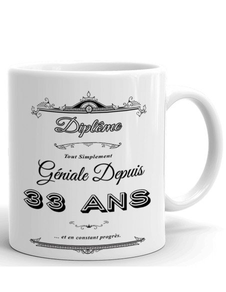 Tasse-Mug Personnalisable Cadeau Anniversaire Femme Homme de 0 à 100 Ans et Plus Original