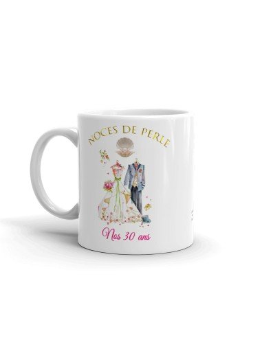 Tasse-Mug Cadeau Anniversaire 30 Ans de Mariage Noce de Perle Original Amour Couple Romantique