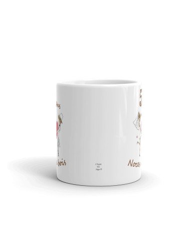 Tasse-Mug Cadeau Anniversaire 5 Ans de Mariage Noce de Bois Original Amour Couple Romantique
