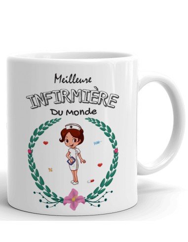 Tasse Mug Cadeau Infirmière - Meilleure Infirmière du Monde - Idée Collègue de Travail Médical