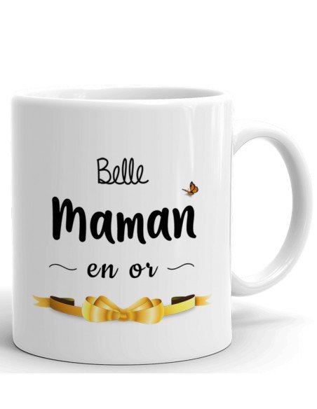 Tasse Mug Cadeau Belle Mère - Belle Maman en Or - Idée Originale