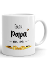 Tasse Mug Cadeau Beau Père- Beau Papa en Or - Idée Originale Anniversaire Fête des Pères