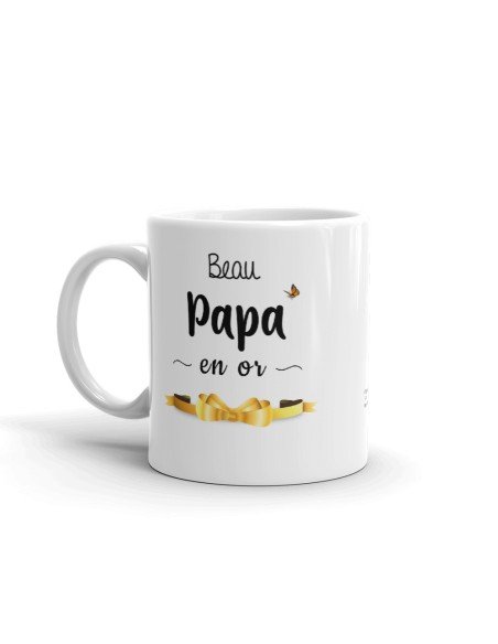Tasse Mug Cadeau Beau Père- Beau Papa en Or - Idée Originale Anniversaire Fête des Pères