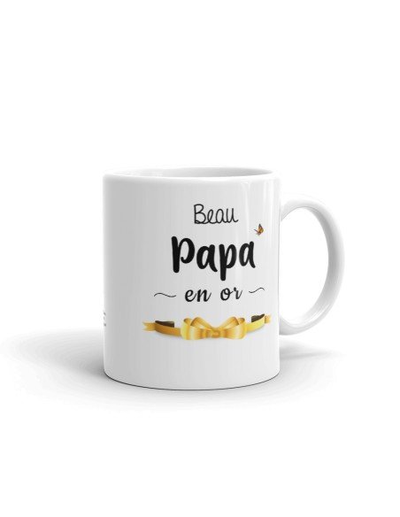 Tasse Mug Cadeau Beau Père- Beau Papa en Or - Idée Originale Anniversaire Fête des Pères