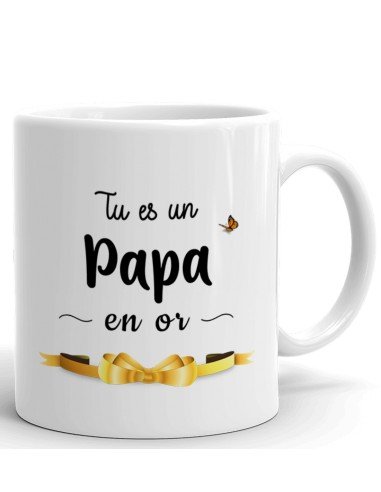 Tasse-Mug Cadeau Papa - Papa en Or -Idée Cadeau Naissance Papa Original  Fête des Pères Anniversaire Boite à Papa Humour L'Espri