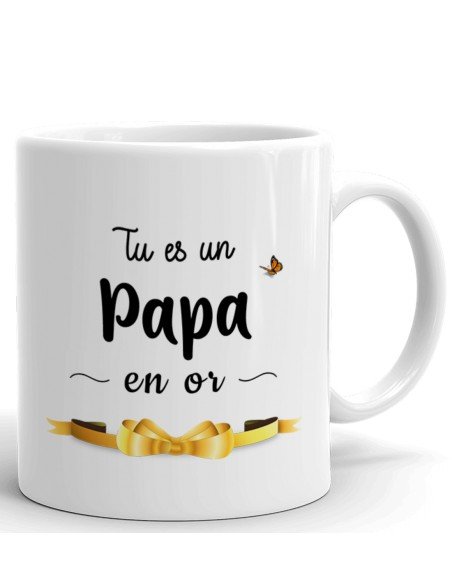 Tasse-Mug Cadeau Papa - Papa en Or -Idée Cadeau Naissance Papa Original Fête des Pères Anniversaire Boite à Papa Humour
