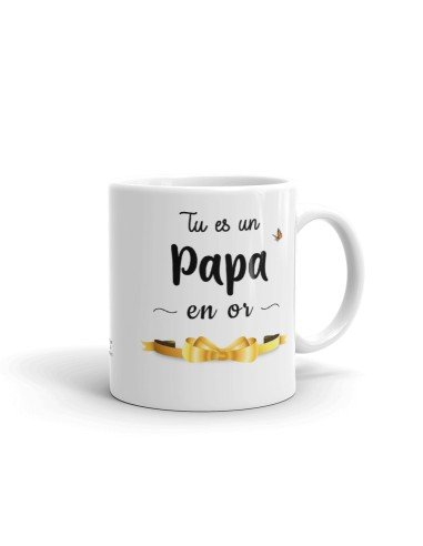 Tasse-Mug Cadeau Papa - Papa en Or -Idée Cadeau Naissance Papa Original Fête des Pères Anniversaire Boite à Papa Humour