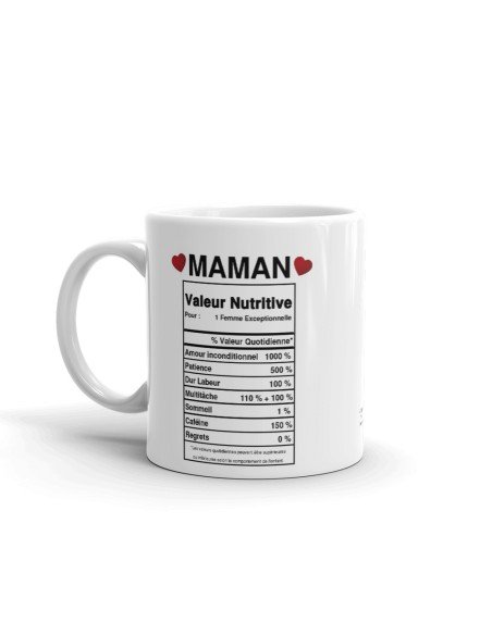 Tasse-Mug Cadeau Maman -Étiquette Valeur Nutritive Exceptionnelle- Idée Cadeau Humour Maman Original Anniversaire Fête de Mères 