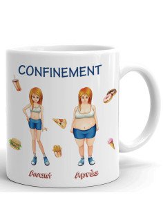 Mug Humour Cadeau Confinement - Avant Après - Idée Originale Pour Une Amie