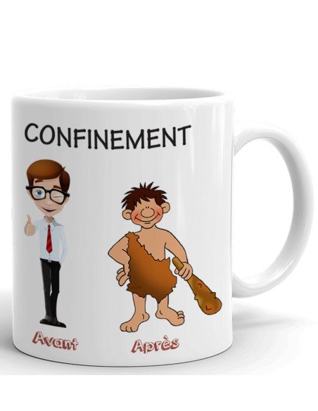 Mug Humour Cadeau Confinement - Avant Après - Idée Original Drole Rigolo Humoristique Petit Déjeuner Amusant