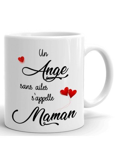 Tasse-Mug Maman -Un Ange sans Ailes s'appelle Maman- Idée Cadeau Maman Original Anniversaire Fête de Mères Noël 