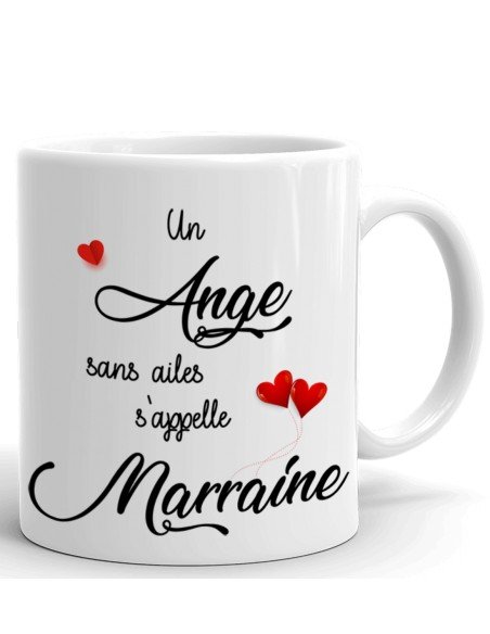 Tasse Mug Cadeau Marraine - Un Ange sans Ailes s'appelle Marraine - Idée Cadeau Original Anniversaire