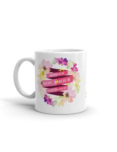 Tasse Mug Cadeau Couple Amour-Bonjour Mon Amour-Idée Saint Valentin Anniversaire  Mariage 2