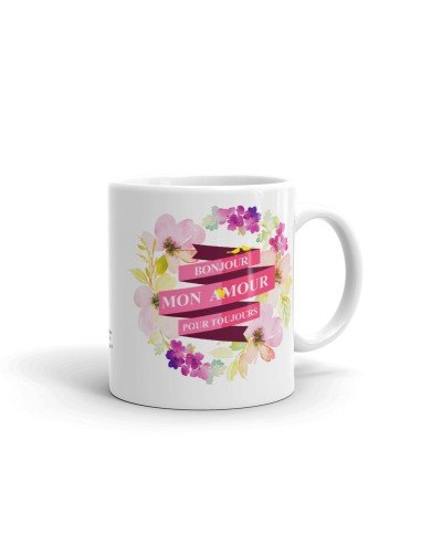 Tasse Mug Cadeau Couple Amour-Bonjour Mon Amour-Idée Saint Valentin Anniversaire  Mariage