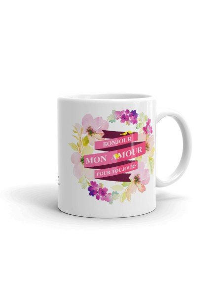 Tasse Mug Cadeau Couple Amour-Bonjour Mon Amour-Idée Saint Valentin Anniversaire  Mariage
