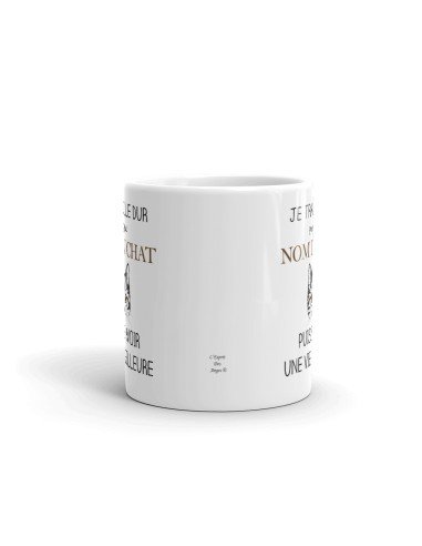 Tasse Mug Personnalisable Nom du Chat- Je travaille dur pour que mon chat puisse avoir une vie meilleure - Cadeau à Personnalise