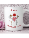 Tasse-Mug Cadeau Anniversaire 2 Ans de Mariage Noce de Cuir Original Amour Couple Romantique
