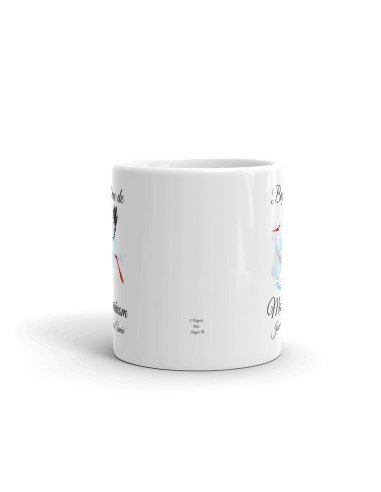 Tasse Mug Cadeau Baptême Personnalisable Prénom et Date - Cigogne portant un Bébé - à Personnaliser Naissance Enfant 