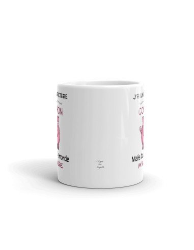 Tasse-Mug Cadeau Humour - J'ai un Caractère de Cochon mais Tout le Monde m'Adore -Original Drole Rigolo  Anniversaire Papa Maman