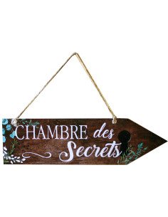 Flèche Décorative Plaque Vintage à suspendre en Bois Chambre des Secrets 8.5 x 30 cm 2