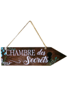Flèche Décorative Plaque Vintage à suspendre en Bois Chambre des Secrets 8.5 x 30 cm