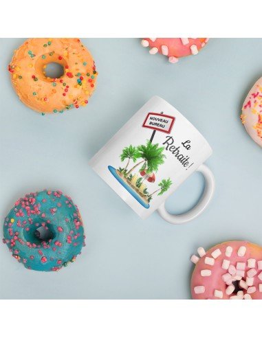 Tasse-Mug Cadeau Retraite- La Retraite Mon Ile de Vacances-Original Drole Rigolo  Amusant pour Homme ou Femme