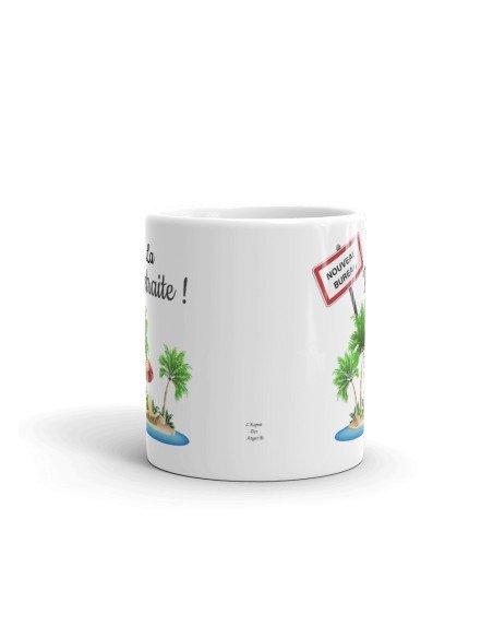 Tasse-Mug Cadeau Retraite- La Retraite Mon Ile de Vacances-Original Drole Rigolo  Amusant pour Homme ou Femme