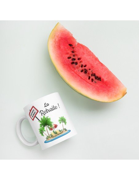 Tasse-Mug Cadeau Retraite- La Retraite Mon Ile de Vacances-Original Drole Rigolo  Amusant pour Homme ou Femme