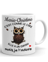 Tasse-Mug Cadeau Personnalisable Prénom Amie Anniversaire - C'est Comme le Café Je l'Adore - Idée originale Personnalisé