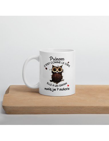 Tasse-Mug Cadeau Personnalisable Prénom Amie Anniversaire - C'est Comme le Café Je l'Adore - Idée originale Personnalisé