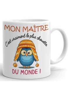 Tasse Mug Cadeau Maître École - Mon Maître C'est Vraiment Le Plus Chouette Du Monde- Idée Originale Fin Année Humour