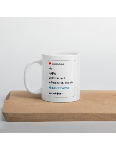 Tasse-Mug Cadeau Papa Le Meilleur Parodie Hashtag Balance Ton Père Original Fête des Pères Anniversaire Boite à Papa Humour