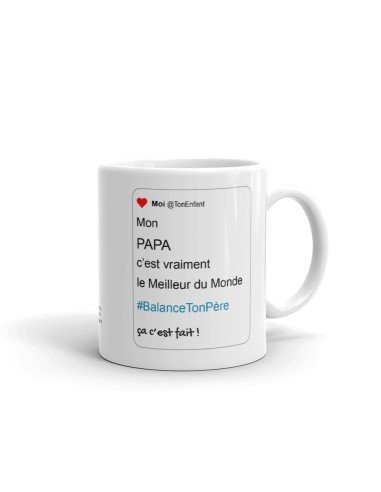 Tasse-Mug Cadeau Papa Le Meilleur Parodie Hashtag Balance Ton Père Original Fête des Pères Anniversaire Boite à Papa Humour