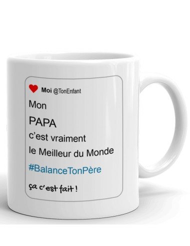 Tasse-Mug Cadeau Papa Le Meilleur Parodie Hashtag Balance Ton Père Original Fête des Pères Anniversaire Boite à Papa Humour