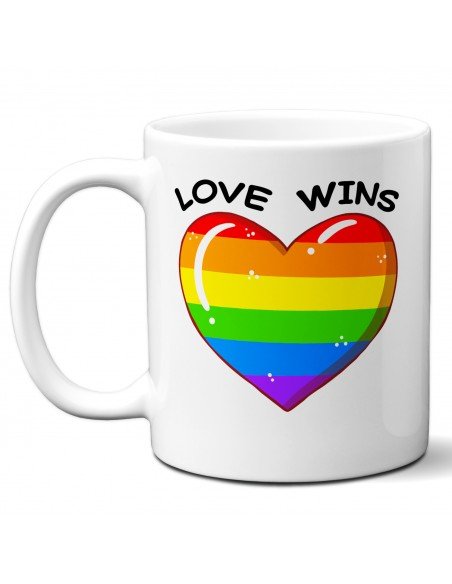 Tasse-Mug Cadeau LGBT Gay - Love Wins - Coeur Arc en Ciel Gay Pride Amour Universel Couple  Tasse-Mug Cadeau LGBT Gay - Love Wins - Coeur Arc en Ciel Gay Pride Amour Universel Couple