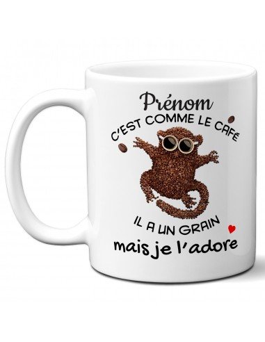 Tasse-Mug Cadeau Personnalisable Prénom Ami Anniversaire - C'est Comme le Café Je l'Adore - Humour Rigolo Amusant