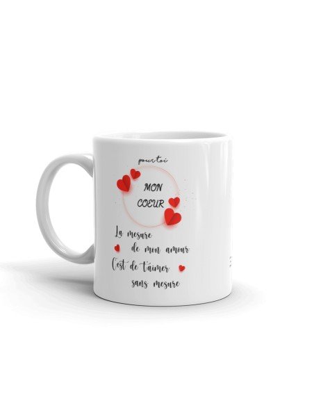 Tasse Mug Cadeau Saint Valentin Couple Amour-la Mesure de Mon Amour-Original Anniversaire  Mariage