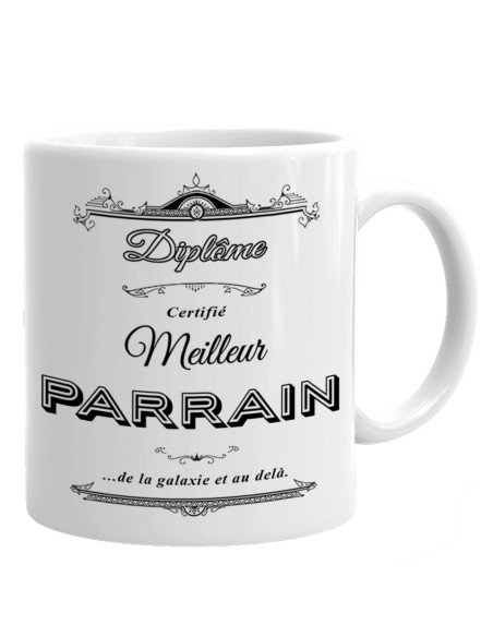 Tasse Mug Cadeau Meilleur Parrain Diplôme Original Baptême Anniversaire